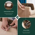thumbnail image 3 of CHUN YI 2 Piece Stretch Couch Sofa Backrest Cushion Slipcover Checks Spandex Jacquard Fabric (T 2PC, Coffee), 3 of 6