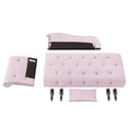 thumbnail image 6 of Holaki Tufted Upholstered Velvet Rolled Arm Chaise Lounges Indoor Chair, Right Arm Facing Chaise Lounge with Nailhead Trim for Living Room Bedroom Office, Pink, 6 of 10