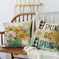 thumbnail image 3 of Spring Has Sprung Daisy Decorative Throw Pillow Cover 18x18 Set of 4, Farmhouse Black White Buffalo Plaid Check Flower Outdoor Pillowcase Quote Bless My Blooms Floral Cushion Case Home Decor, 3 of 5
