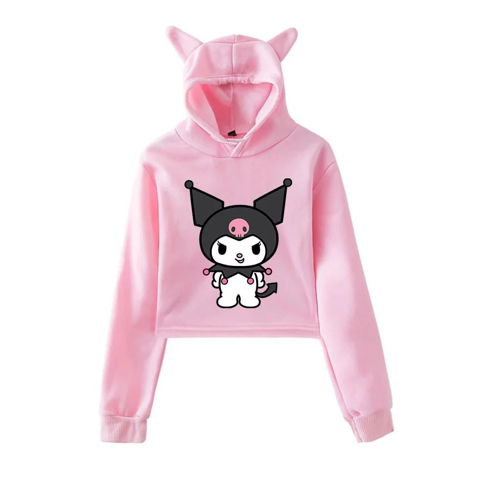 Kuromi Anime Onegai My Melody Merch Hoodies Sweatshirts for Girls Cat ...