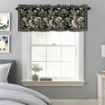 thumbnail image 5 of Spring Window Valance for Kitchen, Oriental Traditional Ethnic Floral Birds Retro Black Rod Pocket Short Curtain for Small Windows, Light Filtering Decorative Valance, 54 x 18 Inch, 5 of 9