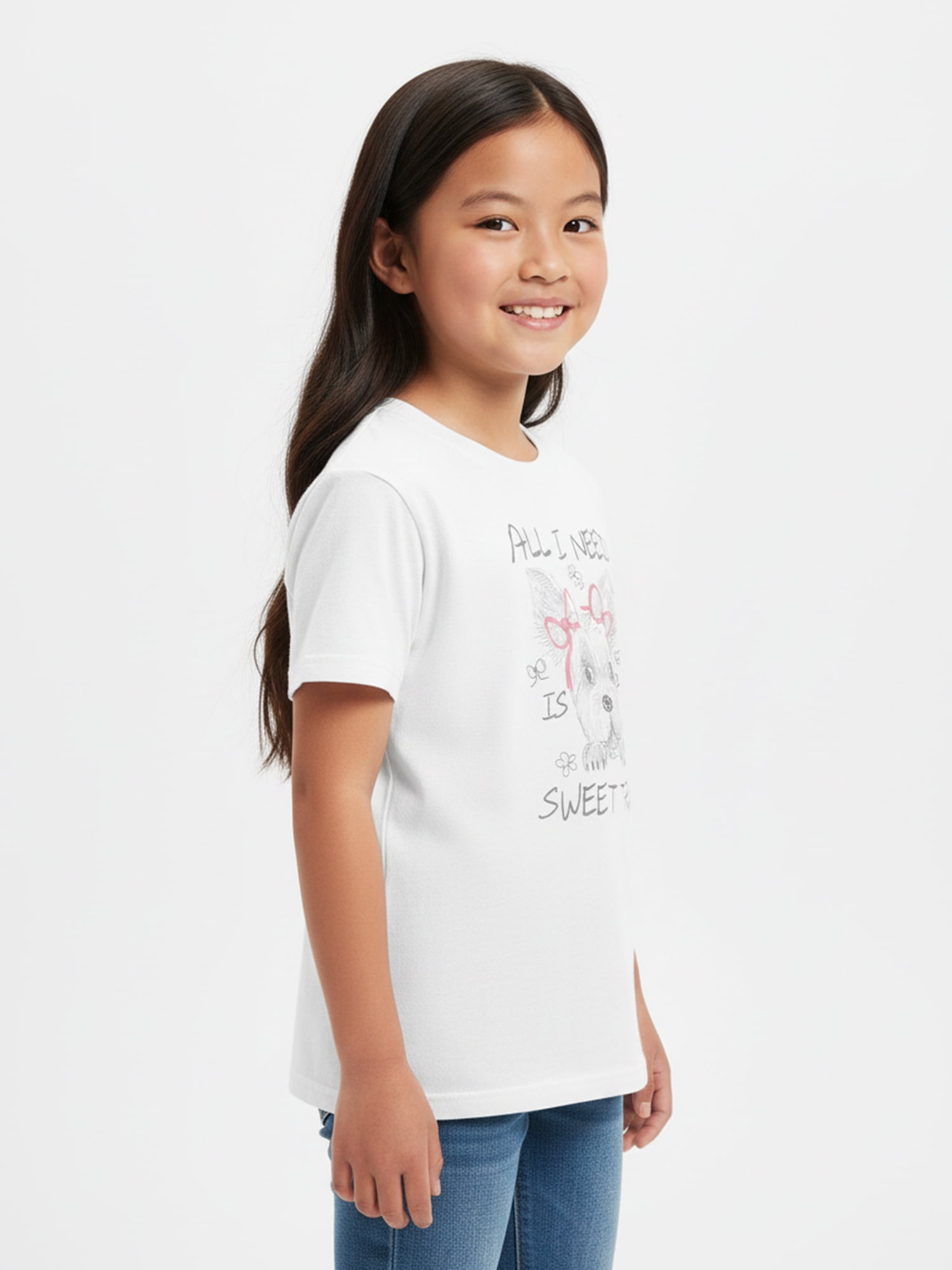 Wonder Nation Girls' Sweet Treat Graphic Tee with Short Sleeves, Sizes 4-18