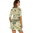 thumbnail image 2 of FKELYI Shamrock Leag Rainbow Leprechaun Hat Print Women's Swimsuit Coverup Round Neck Bathing Suit Cover Ups Casual Half-Sleeve Bikini Beach Dress for Summer Vacation Party, 2XL, 2 of 6