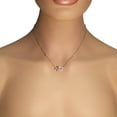 thumbnail image 2 of Sterling Silver White Clear CZ Bezel-Set Double Star Pendant Necklace, 18", 2 of 3