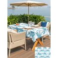 thumbnail image 5 of Outdoor Tablecloth with Umbrella Hole for Patio/Picnic/Party/Camping, Aqua Blue Palm Tree Waterproof Table Cloth Rectangle Table Cover Washable, Coastal Trees Summer Tropical Botanical (60"x 102"), 5 of 9