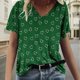 thumbnail image 1 of Fiudx Camisetas para Mujer Moda Mujer Causal V-Cuello Impresión Blusa Manga Corta Camiseta Verano Tops, 1 of 4