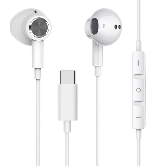 USB C Headphones Compatible with iPhone 16/ 15 Galaxy S20 FE S23 S24 Noise Canceling Type C Earphone Magnetic Wired in Ear Headphone Mic Stereo Earbuds for Samsung A53 A54 Z Flip 6 Pixel 6a 7a 8 8a 9