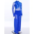 thumbnail image 4 of TTAO Kids Girls Full Body Leotard One Piece Gymnastics Skating Romper Latin Jazz Overalls Long Sleeve Unitard Blue 10, 4 of 7