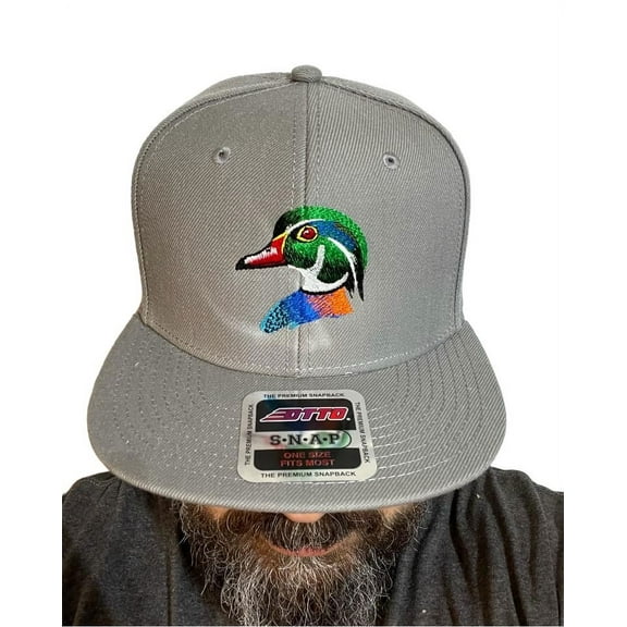 Embroidered Duck Head Flat Bill Cap Snapback