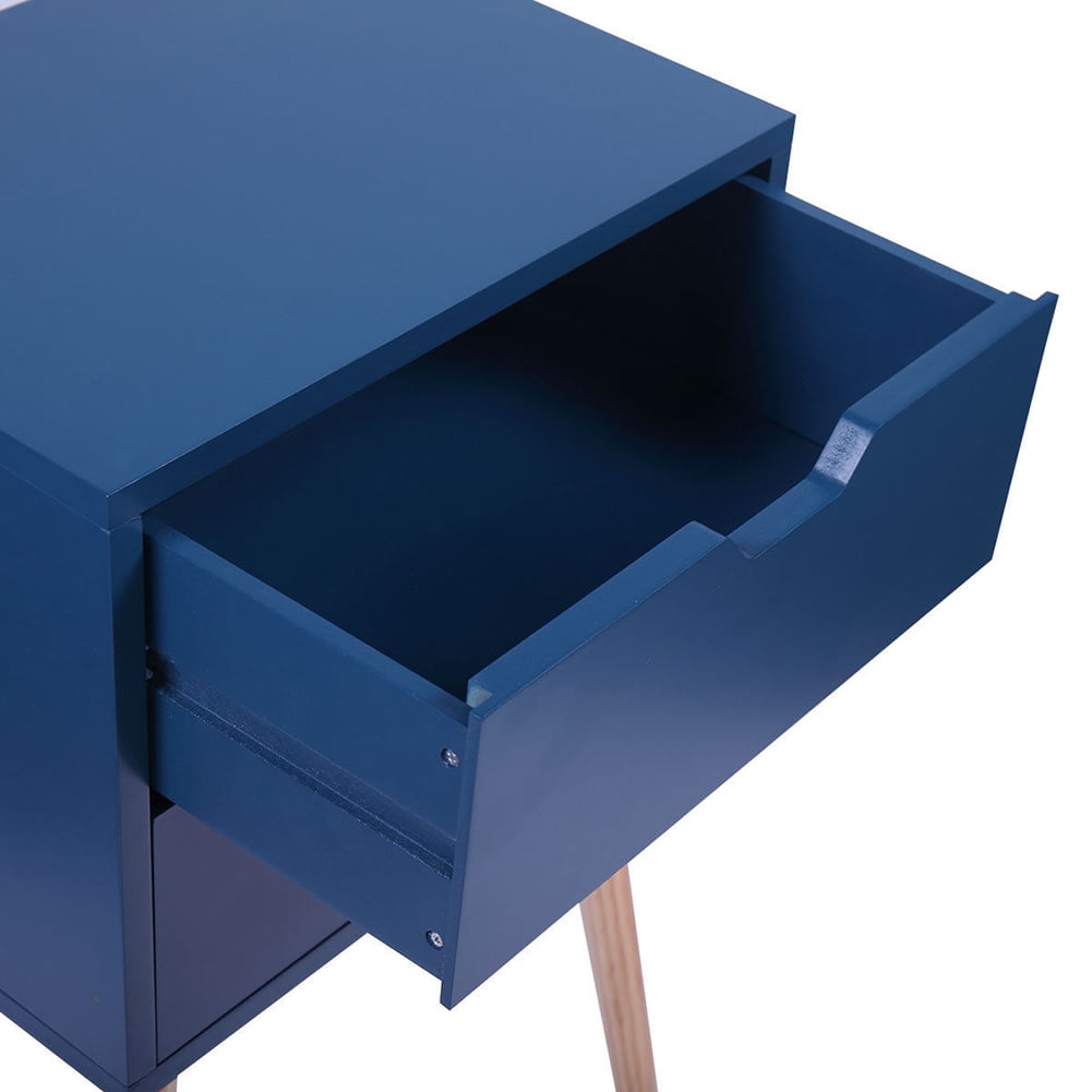 Kadyn End Tables Living Room Set of 2 with Drawer, Modern End Tables Bedroom for Sofa Couch, Blue Kadyn End Tables Living Room Set of 2 with Drawer, Modern End Tables Bedroom for Sofa Couch, Blue