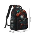thumbnail image 2 of Yiaed Butterfly Flower Skull Print School Backpack College Backpack Daypacks for Students High School Spacious and Durable Daypack for Work and Travel-One Size, 2 of 6