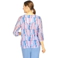 thumbnail image 2 of Alfred Dunner Womens Petite  Brushstroke Lace Sleeve Top, 2 of 6
