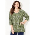 thumbnail image 2 of Catherines Women's Plus Size Suprema 3/4 Sleeve V-Neck Tee, 2 of 4