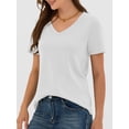thumbnail image 3 of ANRABESS Womens Short Sleeve Tops Casual V Neck Wrinkle - Free Basic T Shirts Summer Cute Tee 2026 Spring Fashion Clothes White Medium, 3 of 7