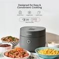 thumbnail image 2 of CUCKOO Micom Rice Cooker 3-Cup Uncooked / 6-Cup Cooked with Nonstick Inner Pot, Small Rice Maker with 8 Menu Options, Fuzzy Logic Technology, Auto Clean, Quick Rice Mode, Gray (CR-0375FG), 2 of 7