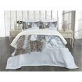 thumbnail image 3 of Ambesonne Animal Quilted Bedspread Set 3 Pcs, European Lynx Wilderness, Queen Size, Pale Brown White, 3 of 5
