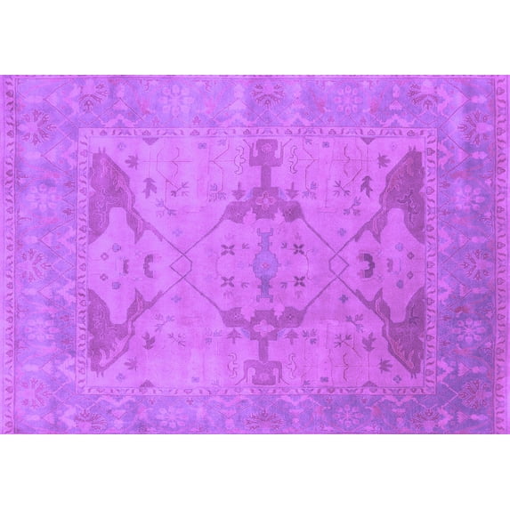 Ahgly Company Indoor Rectangle Oriental Purple Industrial Area Rugs, 8' x 10'