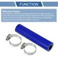 thumbnail image 4 of Unique Bargains 1 Set 12mm 0.47" ID 100mm 3.94" Length 0 Degree Blue Black Car Silicone Hose with Clamps, 4 of 7