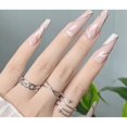 thumbnail image 1 of 24 Piezas uñas postizas decoradas Larga con Pegamento Novia Lujosa Bailarina Francesa Decoración De Uñas Falsas, 1 of 4