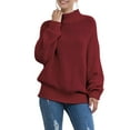 thumbnail image 2 of Seyurigaoka Women Sweater Solid Color Turtleneck Balloon Sleeves Knitwear, 2 of 7