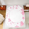 thumbnail image 5 of Manfei Kawaii Pink Kitten Twin Sheet Sets for Kids, Cute Cartoon Cat Animal Twin Fitted Sheet, Musical Note Melody Flat Sheet, Lightweight Room Decor, 3pcs, 5 of 7