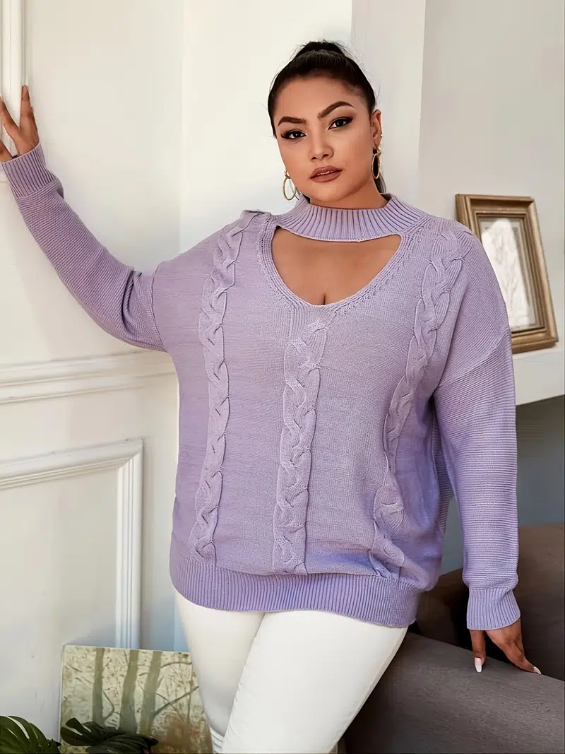 plus size cut out sweater