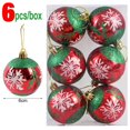 thumbnail image 3 of 24/6pcs Electroplating Christmas Balls Color Painting Xmas Tree Hanging Pendants Xmas Ball Ornaments New Year Party Home Decor, 3 of 5