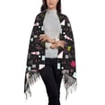 thumbnail image 3 of Cauagu Colorful Geometry Print Women Wrap Shawl tassels Scarves Retro Scarf 77.6"X28.3", 3 of 8