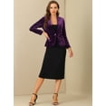 thumbnail image 3 of DARING DIVA Women's Velvet Office Coat Solid Shawl Collar Blazer 3XL Violet, 3 of 6