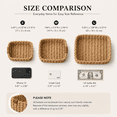 thumbnail image 2 of Small Baskets Set of 3, Small Wicker Baskets for Shelves & Bathroom Toilet Paper Organization, Decorative Paper Rope Organizers, Wicker Storage Baskets, Natural Beige, 2 of 7