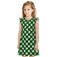 thumbnail image 1 of Balery Green Argyle Plaid Camisón de princesa para niñas, pijama de algodón con mangas abullonadas, suave y bonito.-Small, 1 of 6