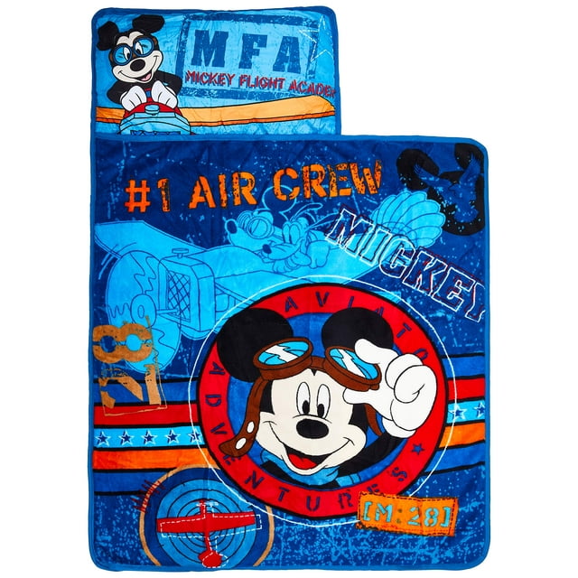 Tapete para la siesta enrollado de Disney Mickey's para niños pequeños, Academia de Vuelo