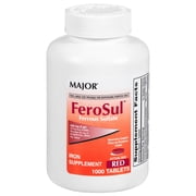 Major FeroSul Ferrous Sulfate Tablets, 325 mg, 1000 Count