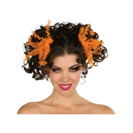Adult Child Cute Neon Orange Curly 80s Rave Dance Party Club Hair
