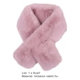 thumbnail image 7 of Naierhg Winter Scarf Cross Scarf Faux Rabbit Fur Thickened Soft Cozy Plush Cold Resistant Solid Color Autumn Winter Women Neck Warmer Collar Scarf for Daily Life Pink, 7 of 7