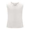 thumbnail image 5 of BiZtdJrK Mens Raw Edge Cotton Linen Tank Tops Casual V-Neck Gym Fitness Bodybuilding Shirt Workout Muscle Cut Off Sleeveless T Shirts White XXXL, 5 of 7