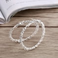 thumbnail image 4 of Pendientes de aro grandes para mujer, anillos de oreja de joyería de aleación con círculo de bucle grande (plata), 4 of 5