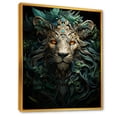 thumbnail image 2 of Designart "Verdant Guardian Of The Lion I" Animals Lion Floater Framed Wall Decor, 2 of 5