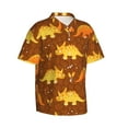 thumbnail image 2 of Balery Dinosaurs and Leaves Print Men's Hawaiian Shirts Short Sleeve Beach Shirt Relaxed Fit Vacation Button Down Shirts-XX-Large, 2 of 9