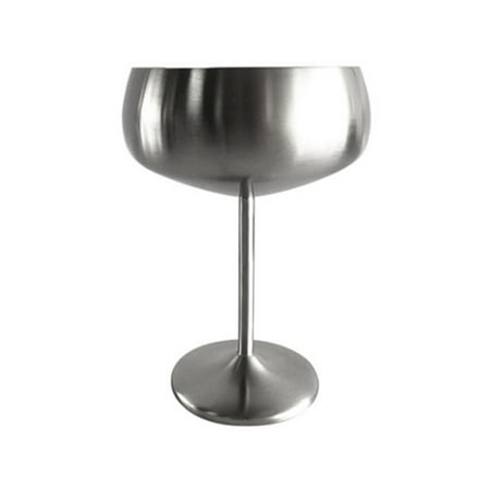 

1pc 304 Stainless Steel 450ML Large Capacity Wide Mouth Cup Metallic Restaurant Champagne Glass Cup (Brilliance Silver)