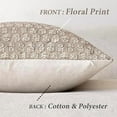 thumbnail image 2 of Set of 2 Decorative Vintage Floral Print Throw Pillow Covers Neutral Modern Farmhouse Cushion Covers Boho Home Decor for Sofa Couch Chair Bedroom Living Room,22×22 Inch,Tan Taupe, 2 of 6