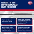 thumbnail image 2 of PENN Carnage III West Coast Boat Conventional Rod, 7'8" Fishing Pole, Heavy Power, 2 of 5