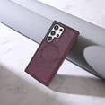 thumbnail image 2 of ELEHOLD Case for Samsung Galaxy S24 Ultra, Shockproof Slim Magnetic Leather Case, Compatible with MagSafe Accessories,Winered, 2 of 5
