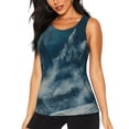 thumbnail image 2 of Haiem Mysterious Moonlit Mountains Workout Tank Tops for Women, Athletic Sports Slim-Fit Tank Tops, Compression Sleeveless Dry Fit Shirts,Athletic Shirt-Medium, 2 of 9
