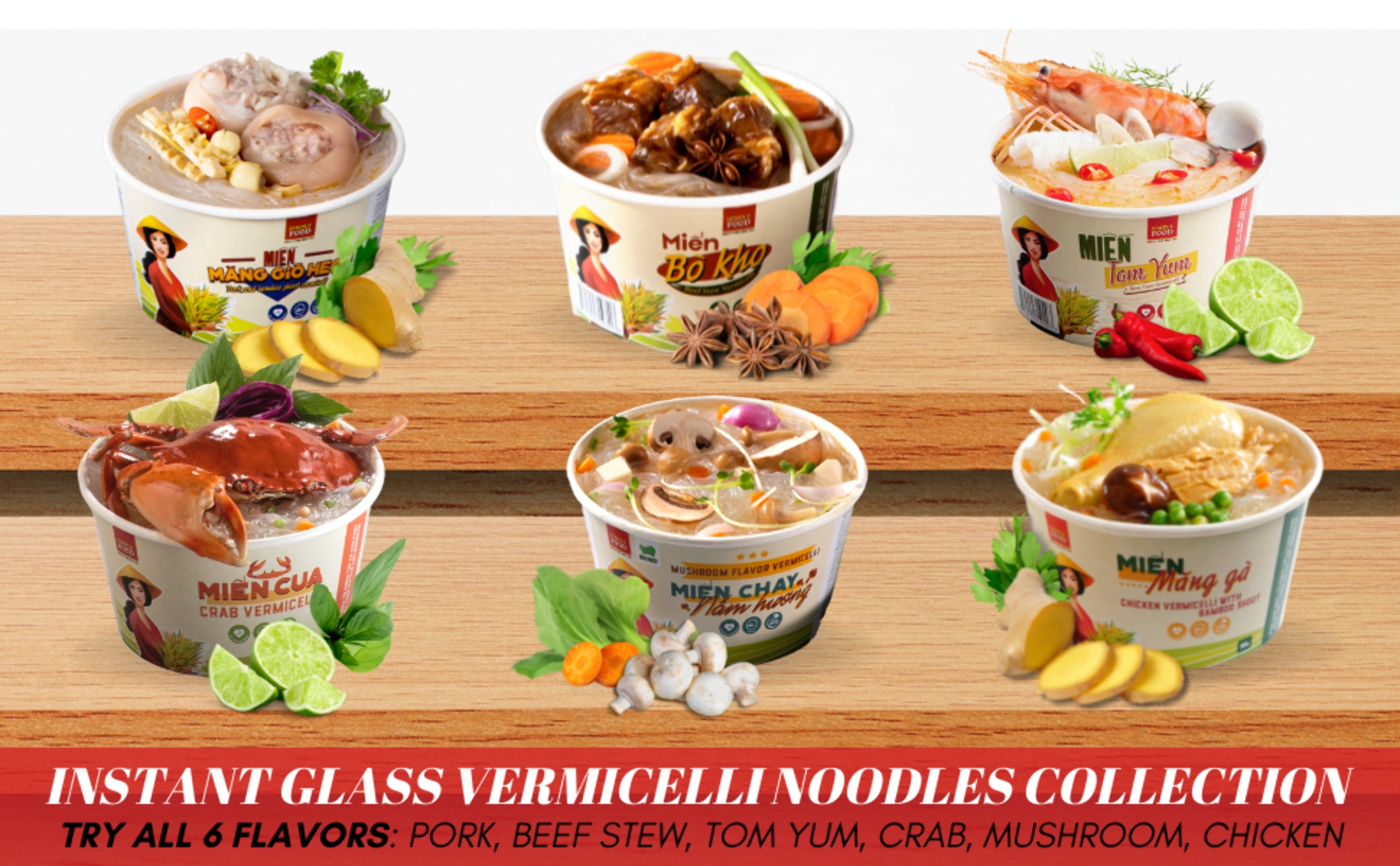 Instant Beef Stew Glass Noodle (9 Bowls/Box): $1.99 per Bowl (55g), Fork Included by Simply Food