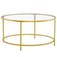 thumbnail image 3 of 90 x 90 x 45CM Round Coffee Table for Living Room, Modern Sofa Side End Table with Frame Glass Top , Easy Assembly and Clean, 3 of 5