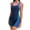 Navy/Cobalt/Teal, variant on Women's Sports Boyleg Unitard Swimsuits, Full Coverage Bathing Suit with Removable Soft Pads (FU007) - Navy/Cobalt/Teal - XXL