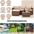 thumbnail image 5 of AVAWING 3PCS Patio Furniture Set, Outdoor Sectional Wicker Rattan Sofa Set for 3 People, Beige, 5 of 8
