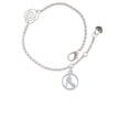 thumbnail image 2 of Delight Jewelry Field Hockey Player Silhouette in 1/2'' Disc Silver-tone Rose Link Chain Bracelet, 6.25"+1.75" Extender, 2 of 4