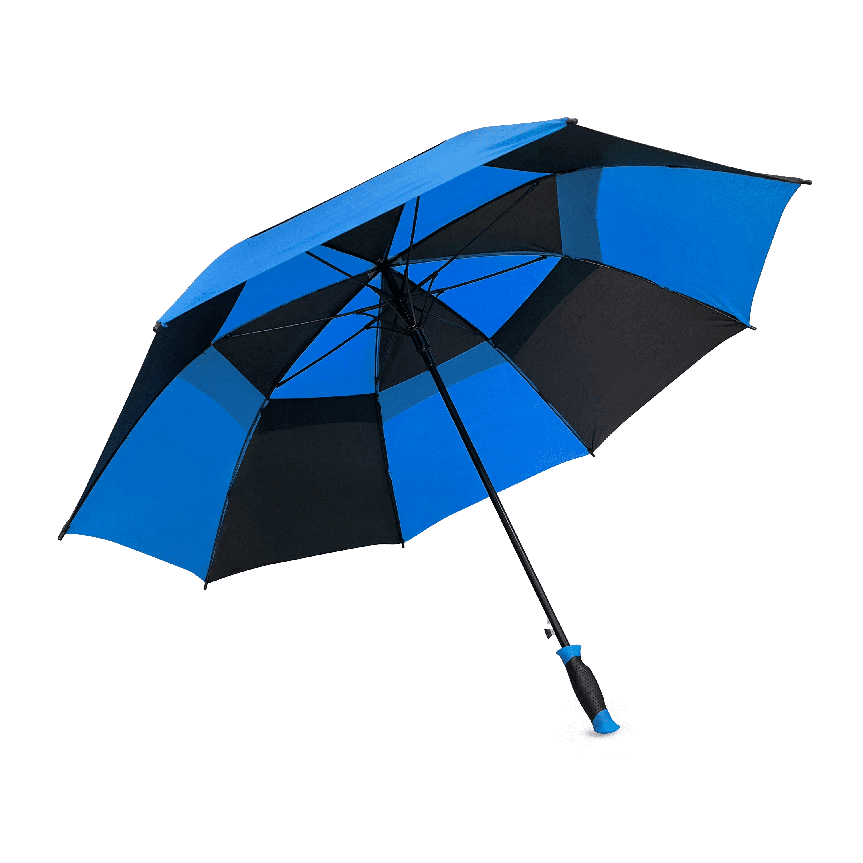 Weather Station Deluxe Two-Person Rain Umbrella Blue Black